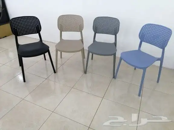 كراسي فيبر وحديد وقماش 18