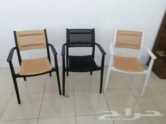 كراسي فيبر وحديد وقماش 26