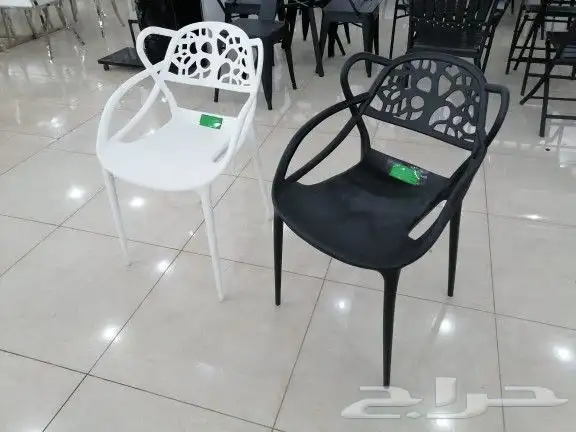 كراسي فيبر وحديد وقماش 7