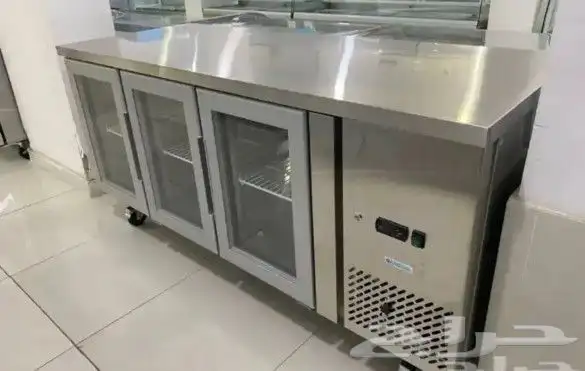 ثلاجات بانكول كاونتر قائم إستيل ومستودع مبرد باب زجاج 2