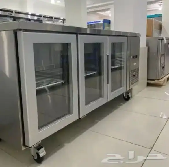 ثلاجات بانكول كاونتر قائم إستيل ومستودع مبرد باب زجاج 0