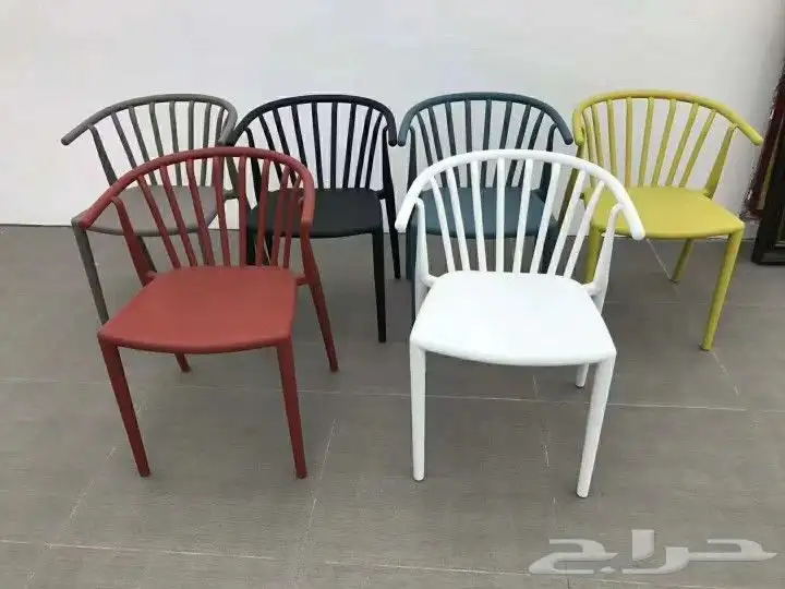 كراسي فيبر وحديد وقماش 35