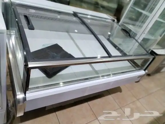 ثلاجة عرض أسماك أجبان لحوم طازجة باب سحاب زجاج أحجام مختلفة 16