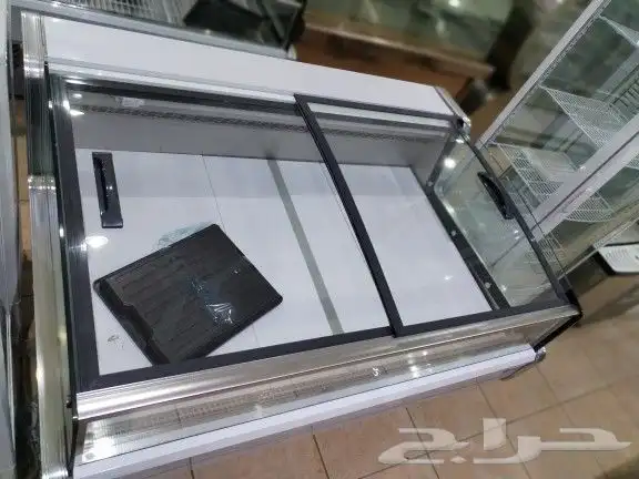 ثلاجة عرض أسماك أجبان لحوم طازجة باب سحاب زجاج أحجام مختلفة 17