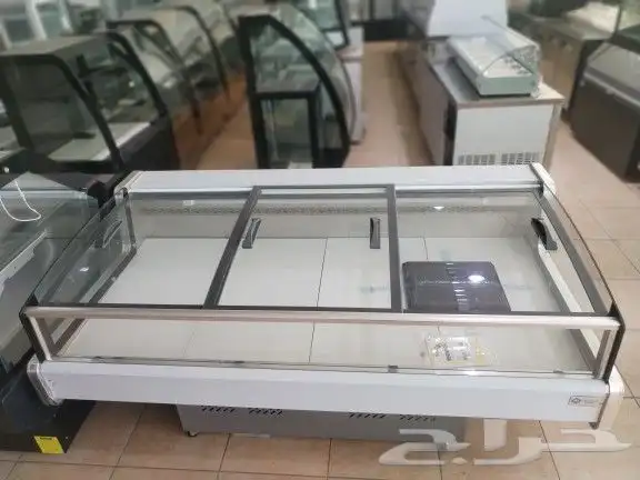 ثلاجة عرض أسماك أجبان لحوم طازجة باب سحاب زجاج أحجام مختلفة 25