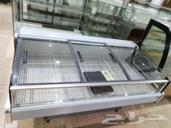 ثلاجة عرض أسماك أجبان لحوم طازجة باب سحاب زجاج أحجام مختلفة 14