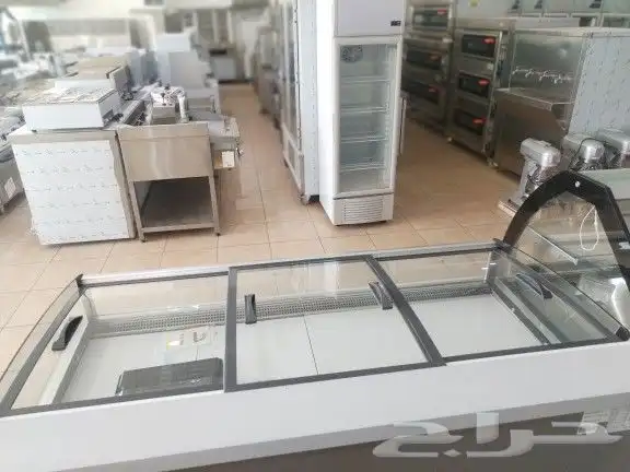 ثلاجة عرض أسماك أجبان لحوم طازجة باب سحاب زجاج أحجام مختلفة 27