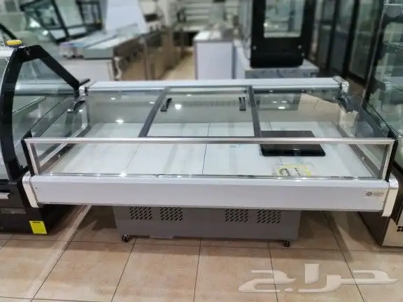 ثلاجة عرض أسماك أجبان لحوم طازجة باب سحاب زجاج أحجام مختلفة 12