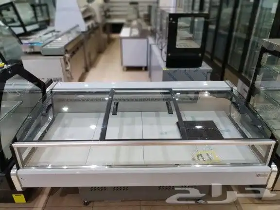 ثلاجة عرض أسماك أجبان لحوم طازجة باب سحاب زجاج أحجام مختلفة 10