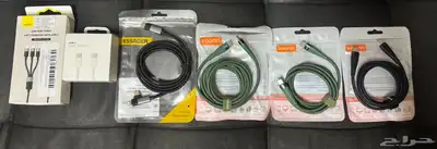 كيبلات متنوعه تايبc وusb اطوال مختلفه وكلها معتمده من ابل 2