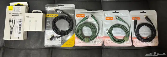 كيبلات متنوعه تايبc وusb اطوال مختلفه وكلها معتمده من ابل 2