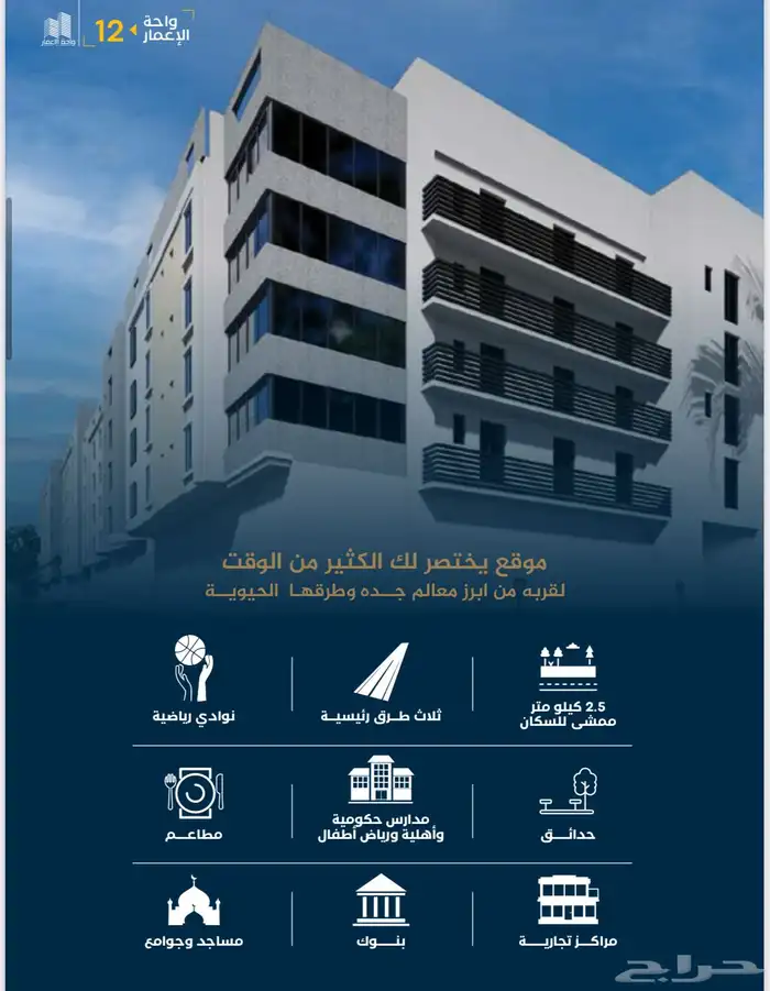 شقق وفلل تمليك فاخره شمال جده لكل شقه موقفين وغرفه سائق 2