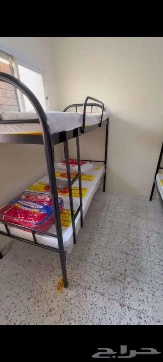 سراير حديد دورين ونفر مراتب60 بطانيات تجهيز سكن العمال جمله 5