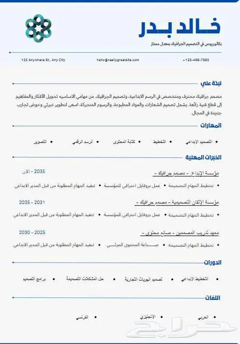 تصميم سيرة ذاتية باحترافية cv 2