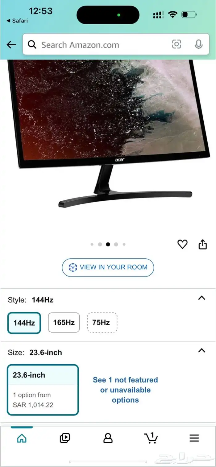 شاشة acer نظيفة 144 هيرتز 4