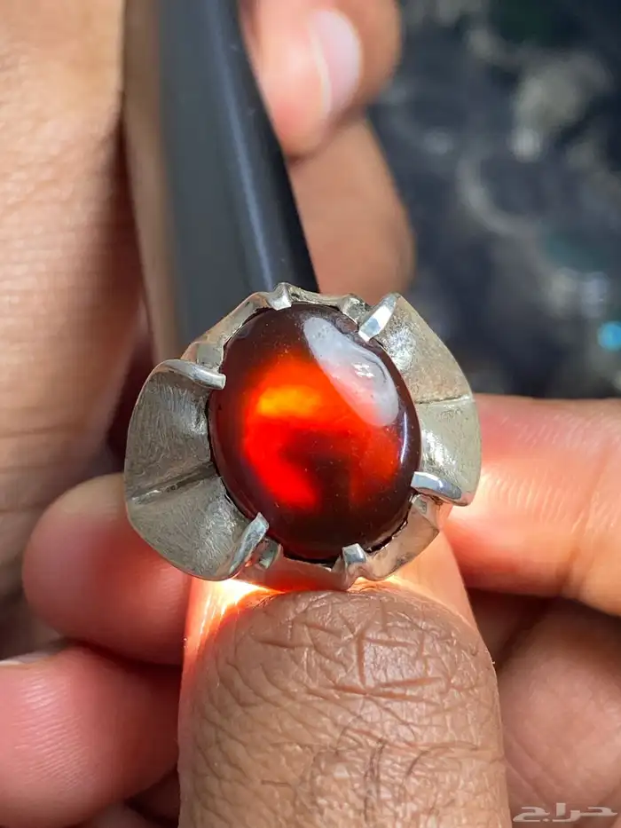 خاتم كرزي وكبدي يماني ملكي ومتوسط ( 6 خواتم ) 6