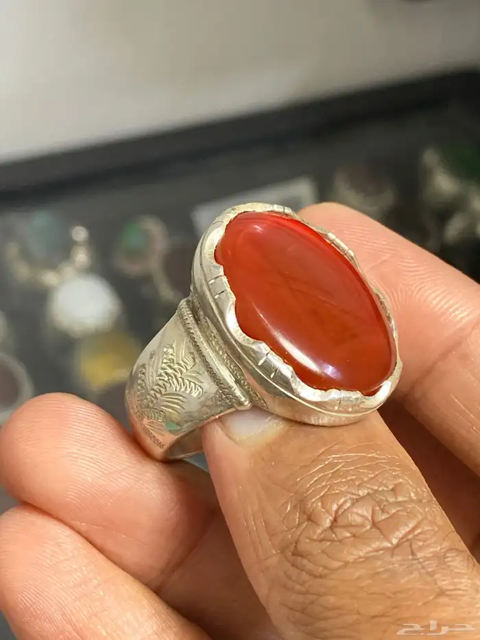 خاتم عقيق يماني كبدي صياغة الشريف ( 3 خواتم ) 3