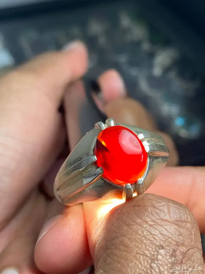 خاتم كرزي وكبدي يماني ملكي ومتوسط ( 6 خواتم ) 5