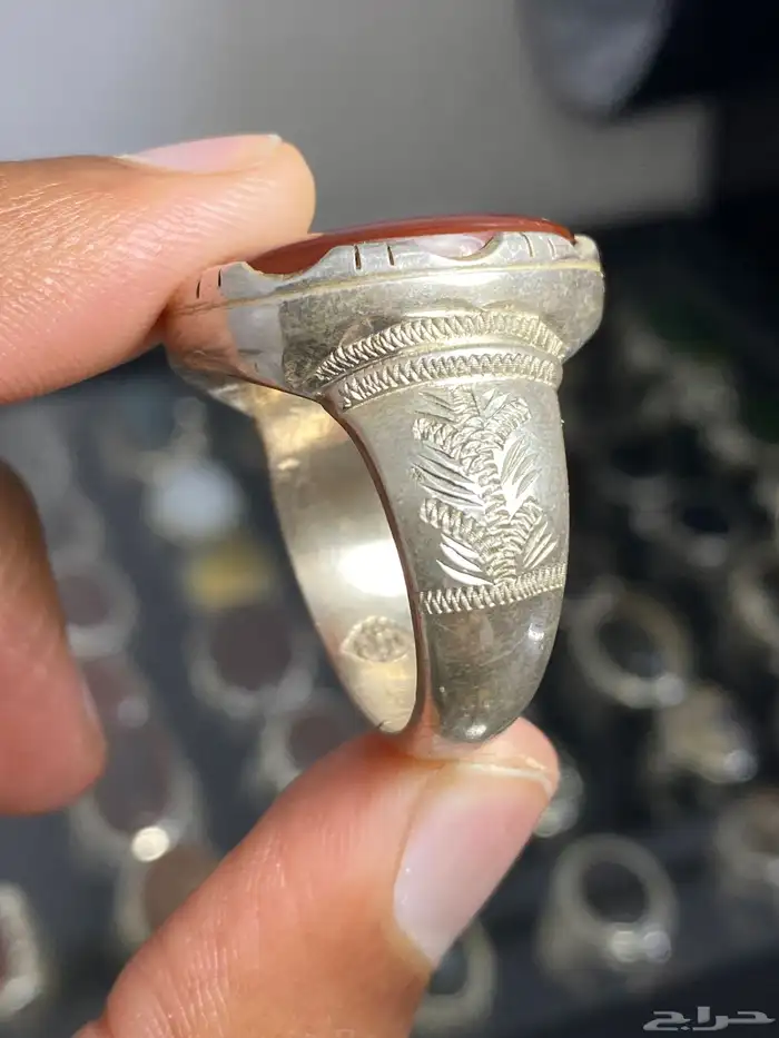 خاتم عقيق يماني كبدي صياغة الشريف ( 3 خواتم ) 4