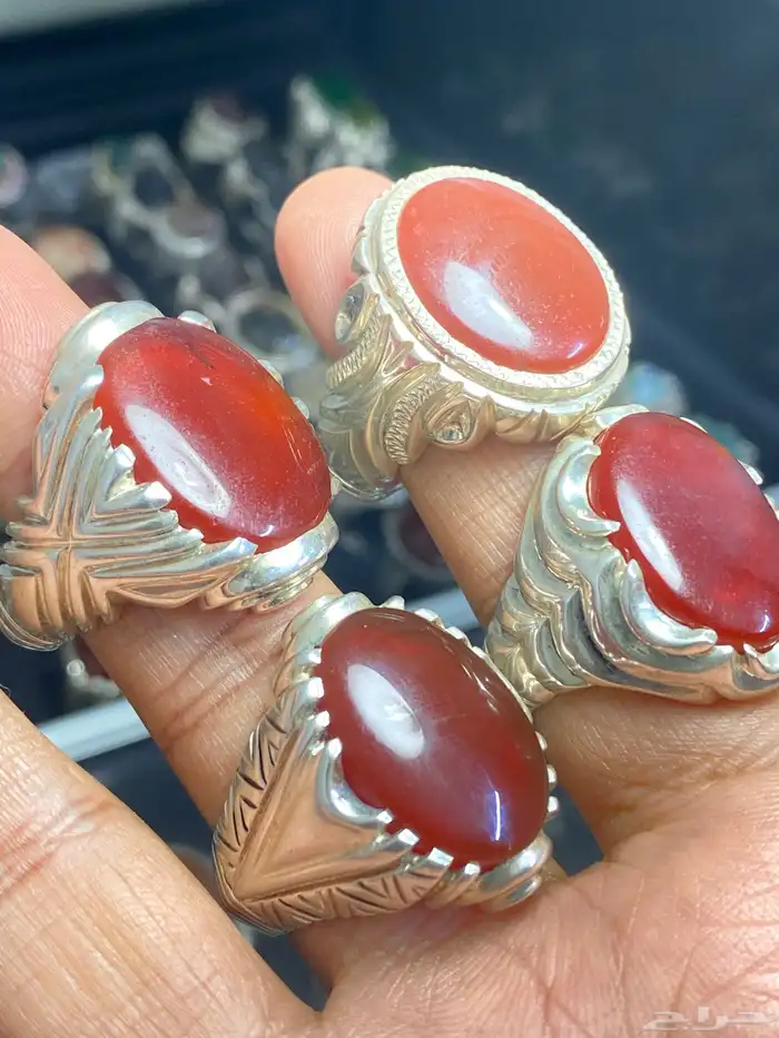 خاتم عقيق يماني كبدي حمادة vip ( 4 خواتم ) 0