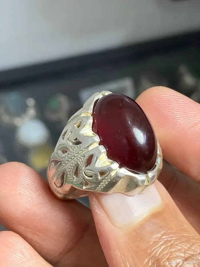 خاتم عقيق يماني كبدي صياغة الشريف ( 3 خواتم ) 1