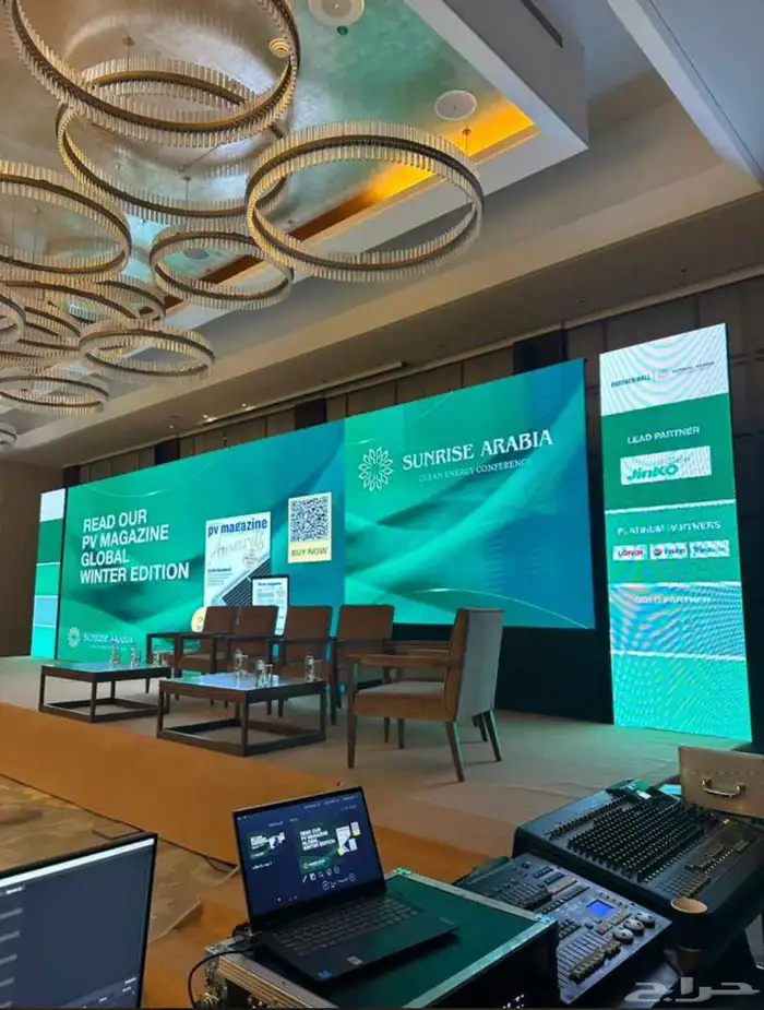 تاجير شاشات LED واضائات وسستم صوت وستيج 47