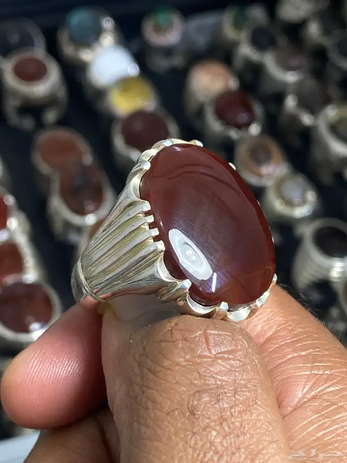 خاتم عقيق يماني كرزي حمادة vip ( 4 خواتم ) 5