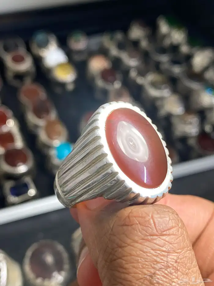 خاتم عقيق يماني كرزي مميز ( 4 خواتم ) 4