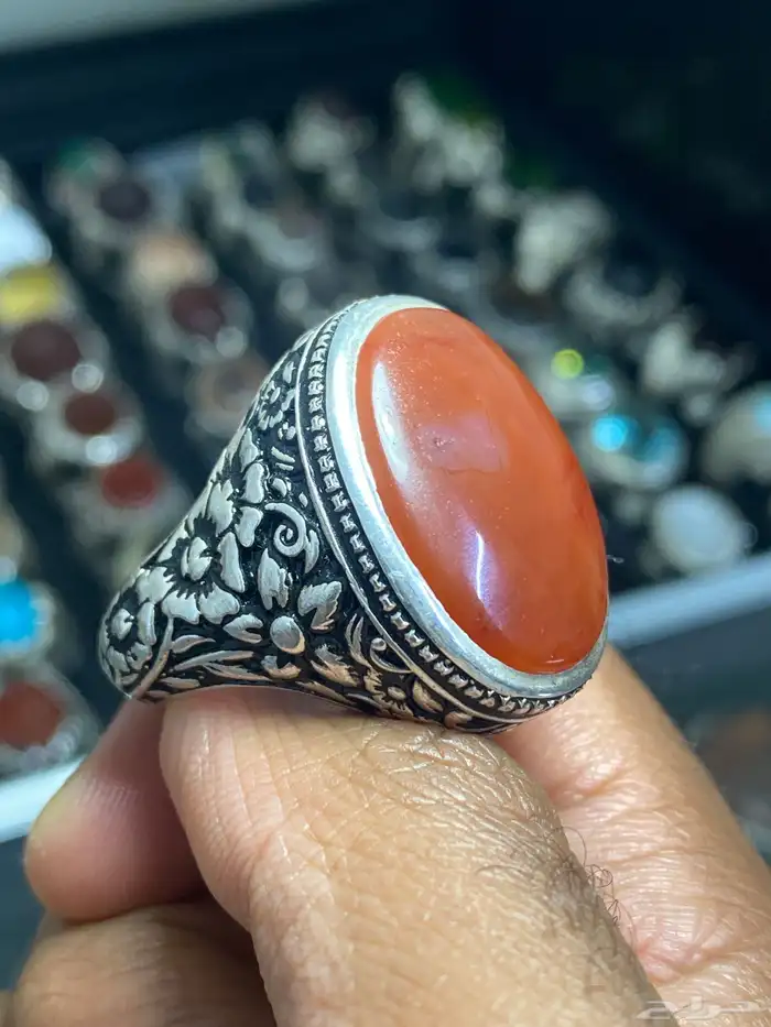 خاتم عقيق يماني كبدي صياغة عارف ( 3 خواتم ) 3