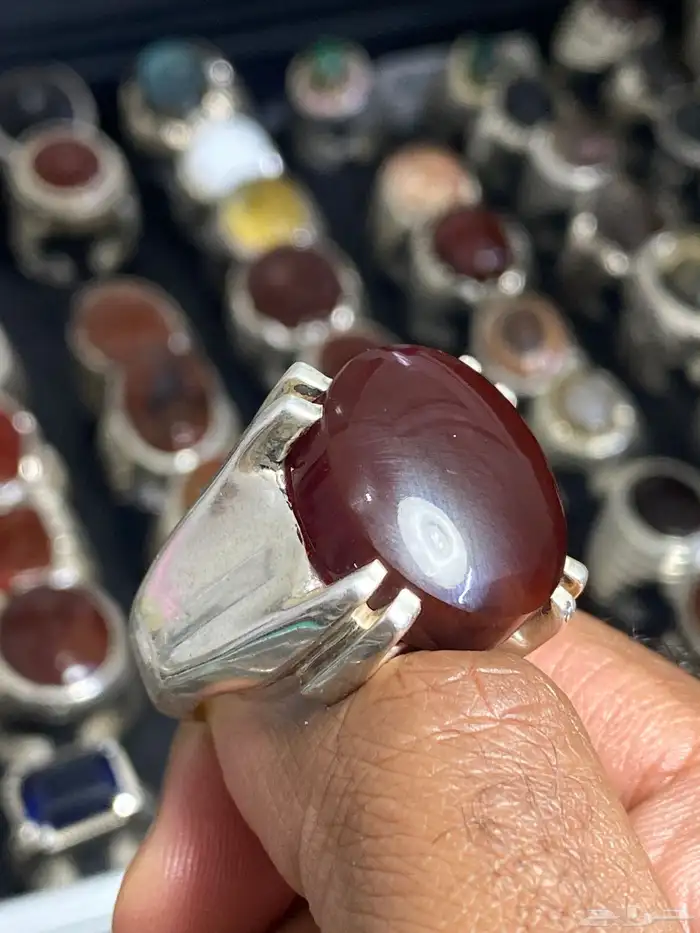 خاتم عقيق يماني كرزي حمادة vip ( 4 خواتم ) 4