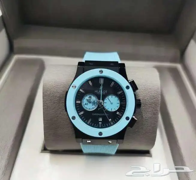 ساعات ماركة هووبلييت نادرة لون تيفاني مكينة شفافة ساعة رجالي 13