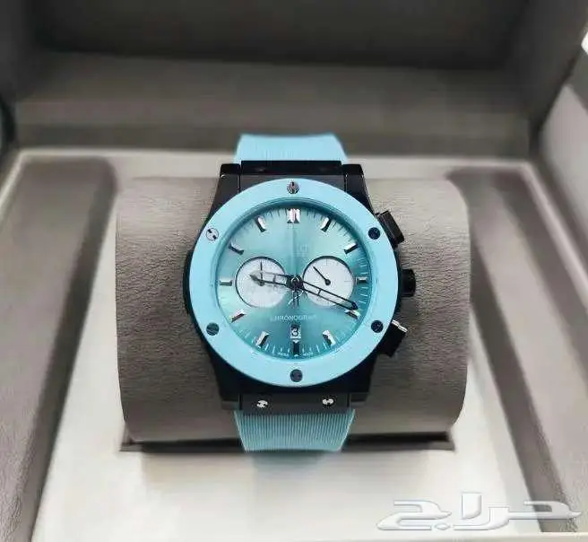 ساعات ماركة هووبلييت نادرة لون تيفاني مكينة شفافة ساعة رجالي 12