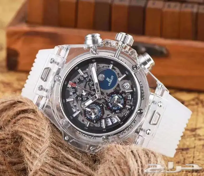 ساعات ماركة هووبلييت نادرة لون تيفاني مكينة شفافة ساعة رجالي 6