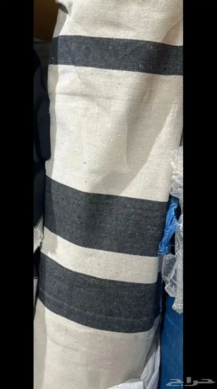 قماش رواق اسود مع ابيض طول 50 متر في عرض مترين 420 5