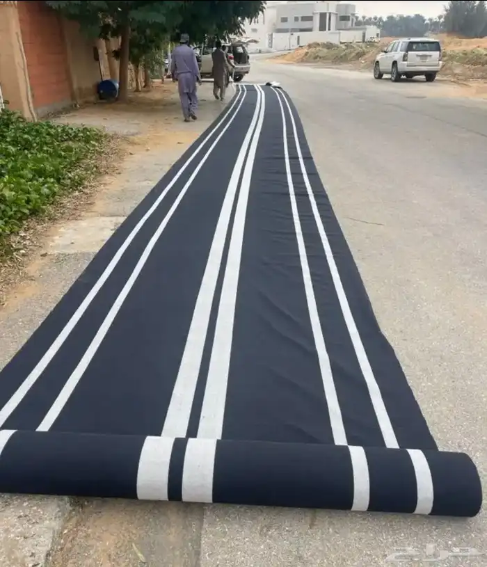 قماش رواق اسود مع ابيض طول 50 متر في عرض مترين 420 3