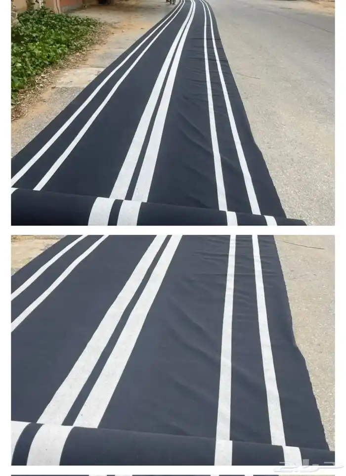 قماش رواق اسود مع ابيض طول 50 متر في عرض مترين 420 4