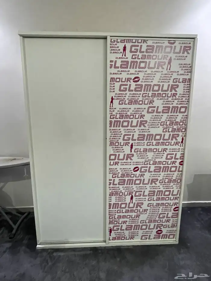 دولاب مزدوج 2 باب سحاب اللون ابيض و بنبي 3