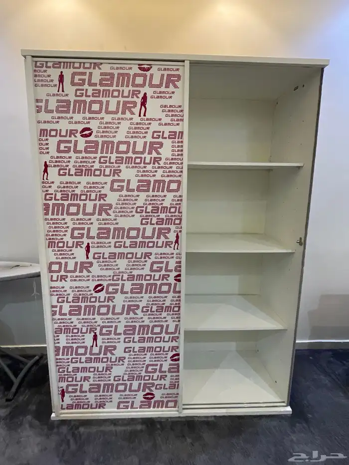 دولاب مزدوج 2 باب سحاب اللون ابيض و بنبي 1