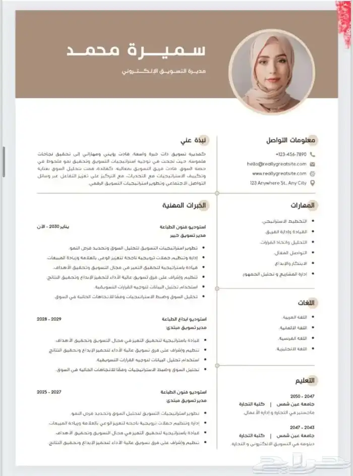 صمم سيرتك الذاتيه ع مزاجك Cv 5
