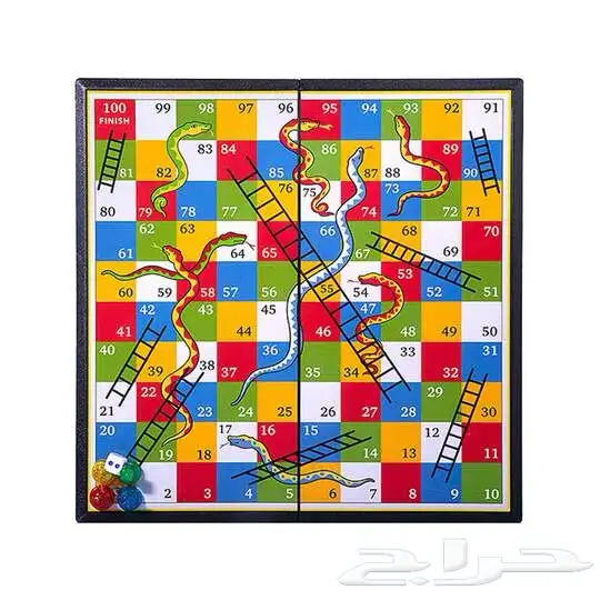 لعبة السلم والثعبان ( لوح خشبي ) لعبة السلم والحية للاطفال 0