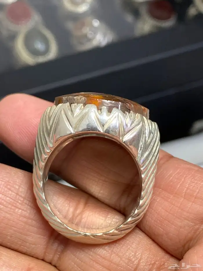 خاتم عقيق طحلبي بطن أحمر ( حمادة vip ) 4