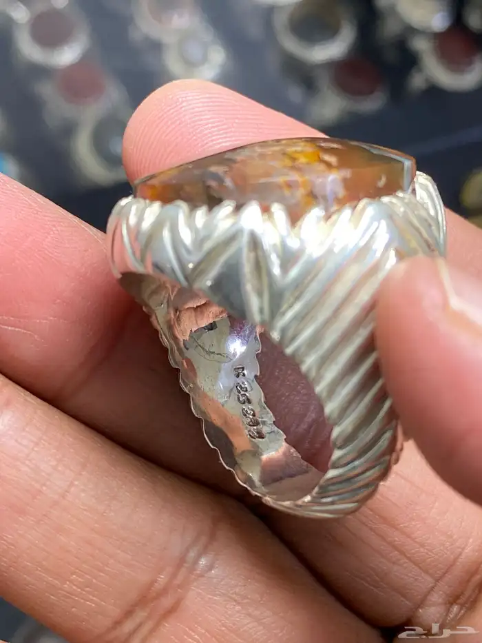 خاتم عقيق طحلبي بطن أحمر ( حمادة vip ) 5