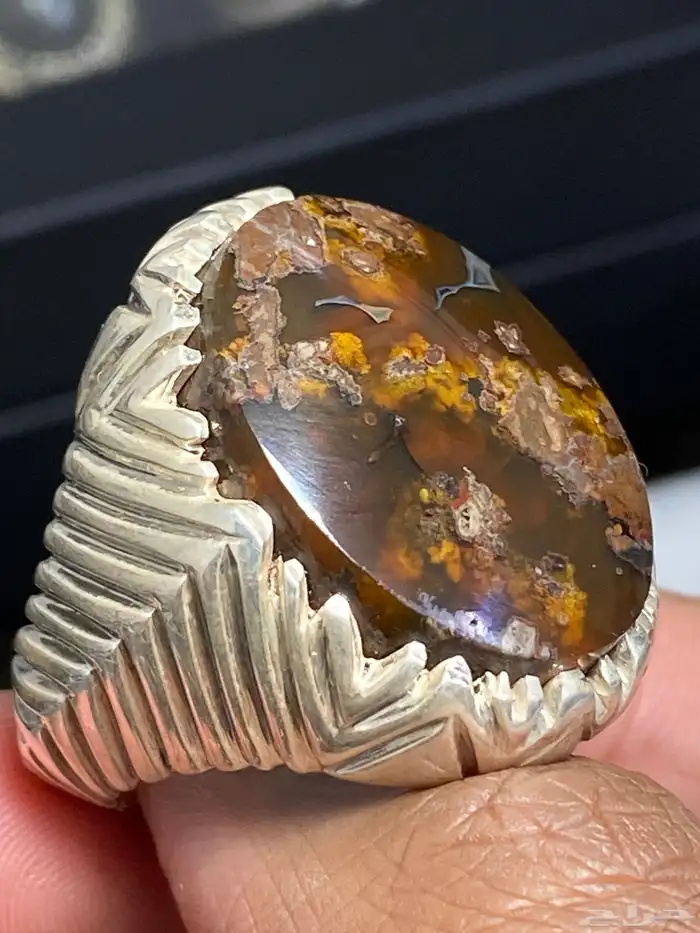 خاتم عقيق طحلبي بطن أحمر ( حمادة vip ) 0