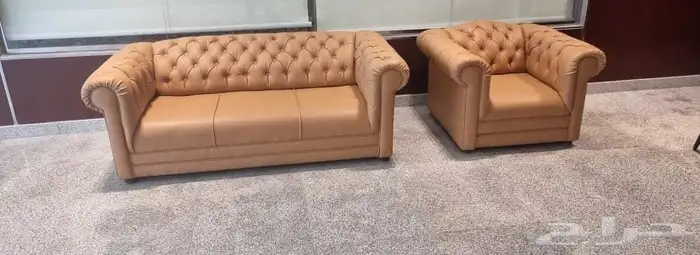 كنب مكتبي جلد فخم جديد كنب حق صالون 9