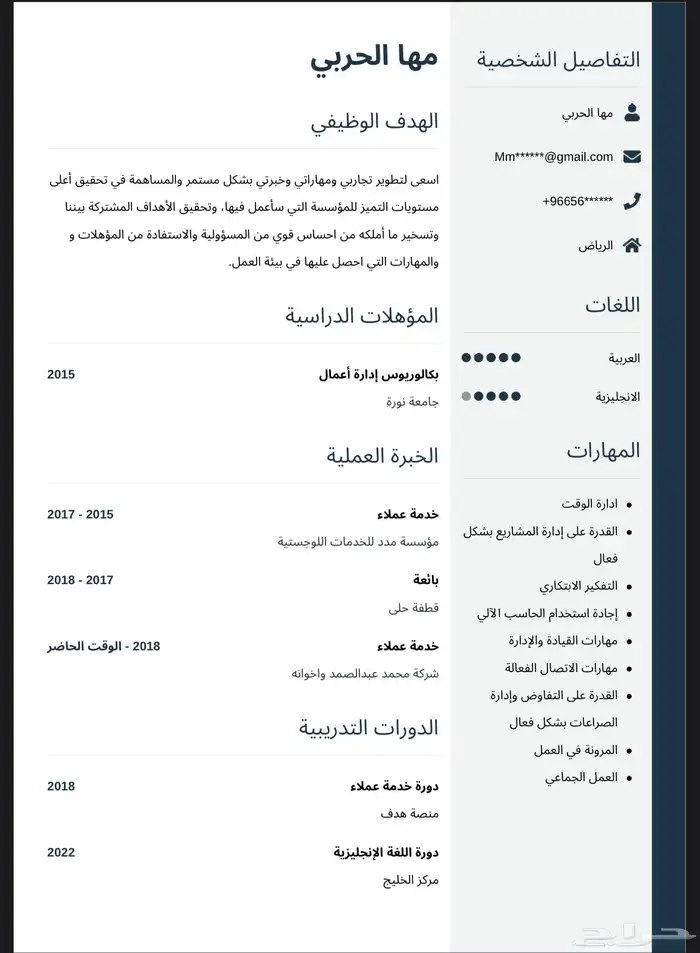 سيرة ذاتية احترافيةpdf ATS في نفس اليوم باقل الاسعار 4