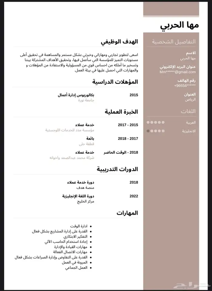 سيرة ذاتية احترافيةpdf ATS في نفس اليوم باقل الاسعار 7