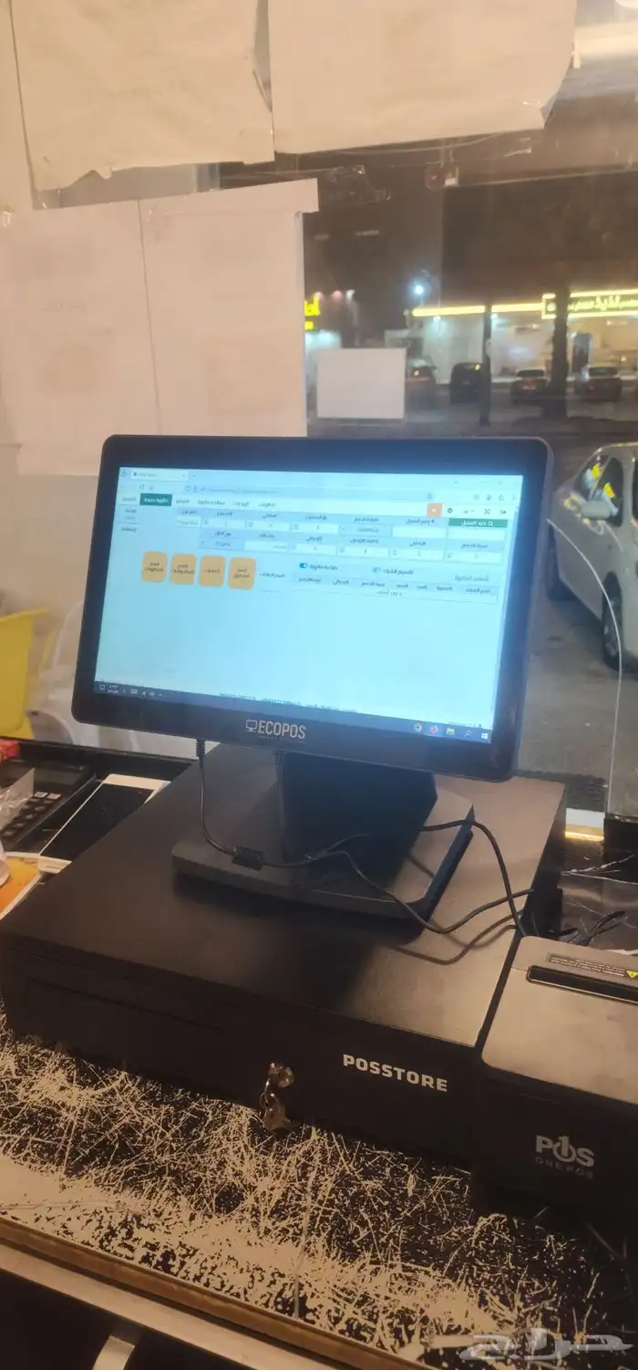 جهازكاشيرلمسi5coreوبرنامج محاسبةبوفيه مطعم كوفي تموينات 10