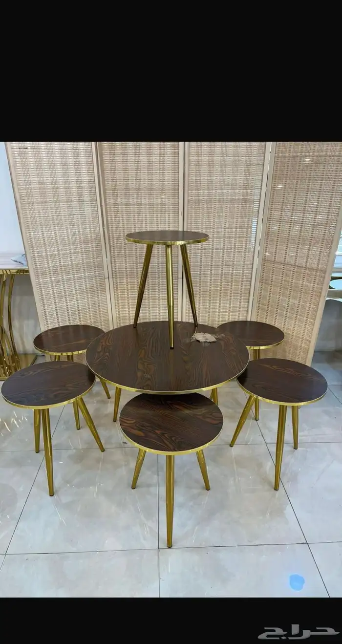 أطقم طاولات خدمة خشب 7 قطع و 5 قطع 4