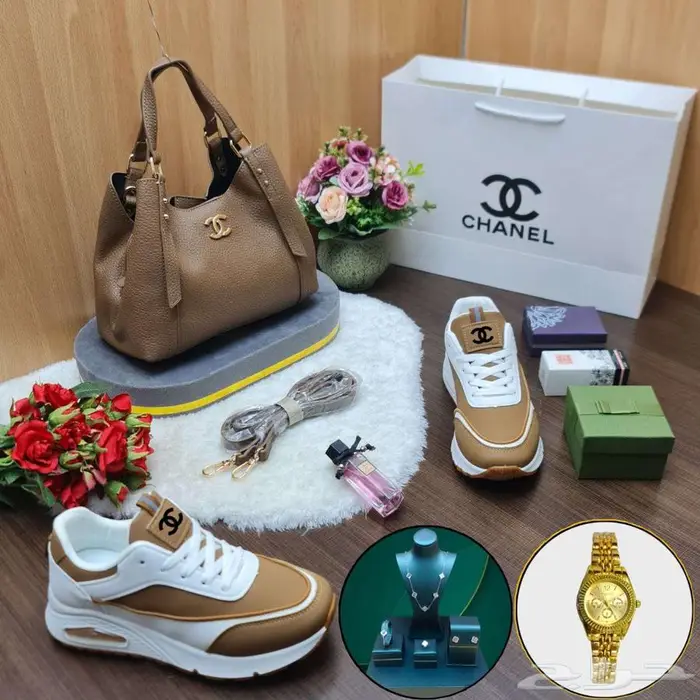 طقم شنطة نسائي خمس قطع سعر قطعتين شنط ماركة شان يلل شوز حذاء 4