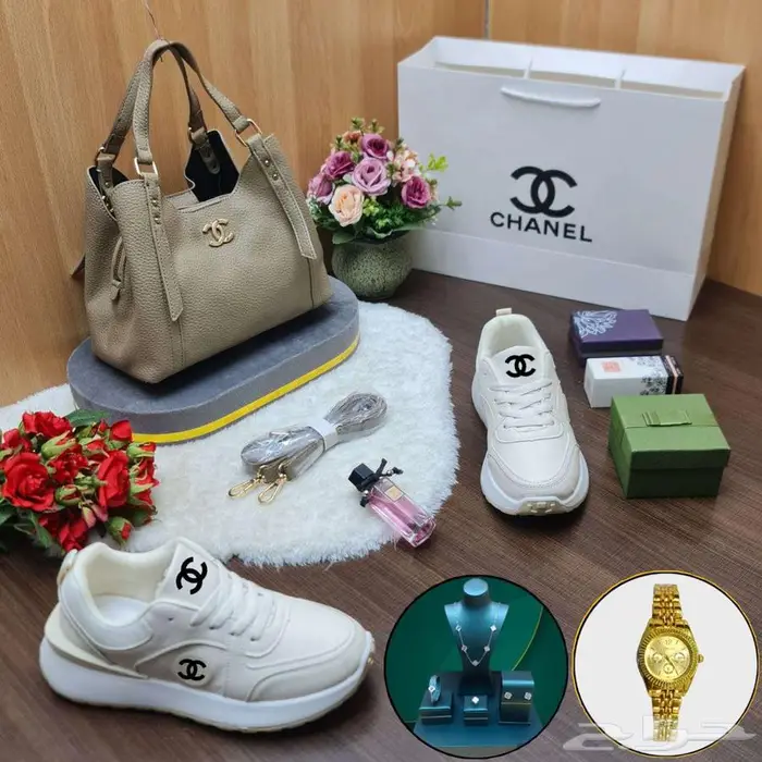 طقم شنطة نسائي خمس قطع سعر قطعتين شنط ماركة شان يلل شوز حذاء 3